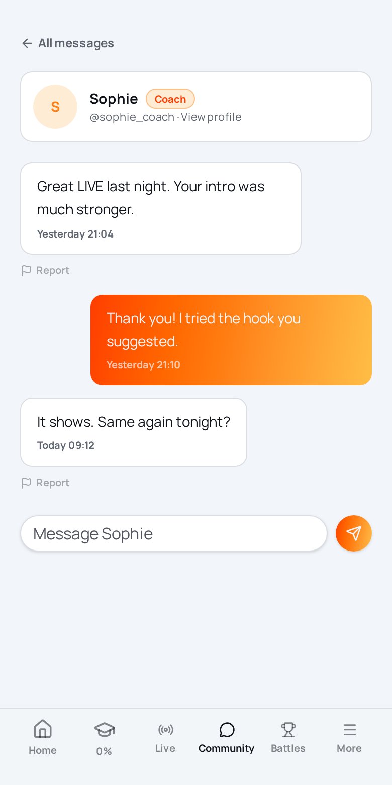 dopa app one-to-one chat with your coach