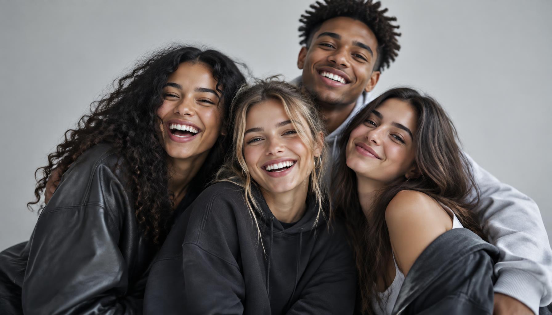 A group of young creators laughing together