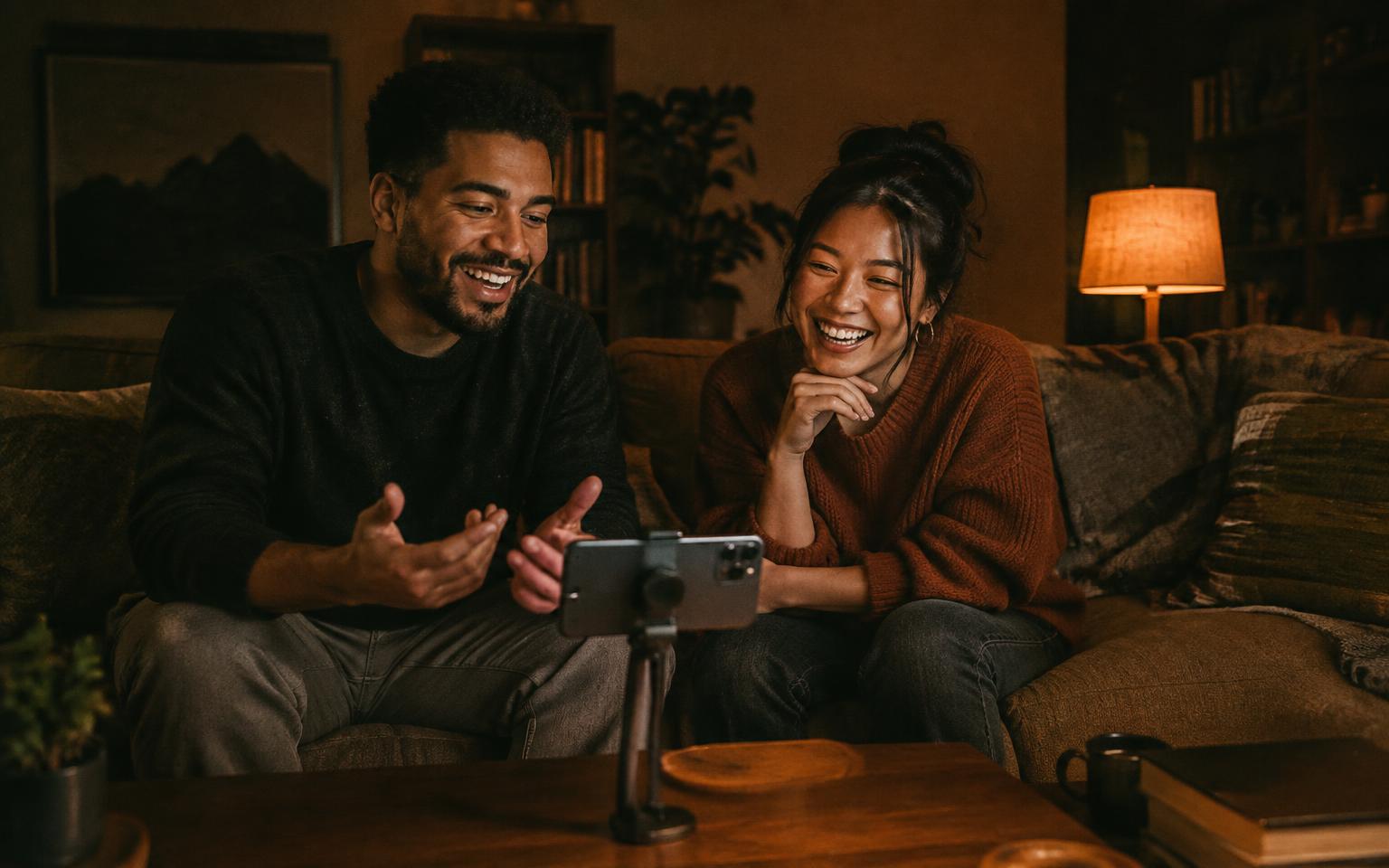 Two creators streaming together on one phone, with the newer creator guesting before hosting her own TikTok LIVE